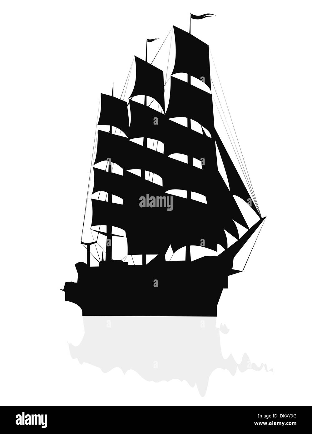 Großes Segelschiff Stock Vektor