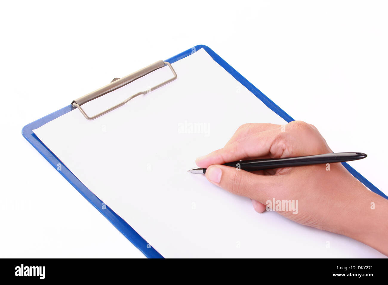 schriftlicher Form leere Form isoliert auf weißem Hintergrund Stockfoto