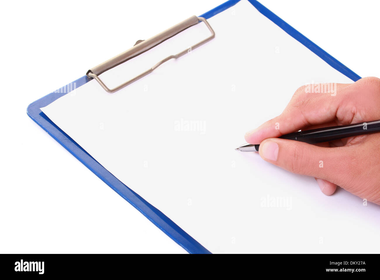 schriftlicher Form leere Form isoliert auf weißem Hintergrund Stockfoto