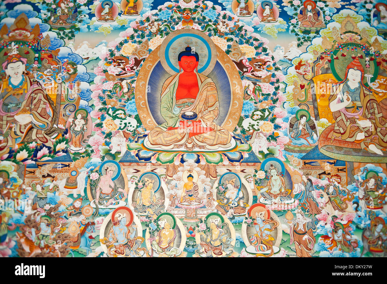 Chinas Tibet Thangka Gemälde Stockfoto