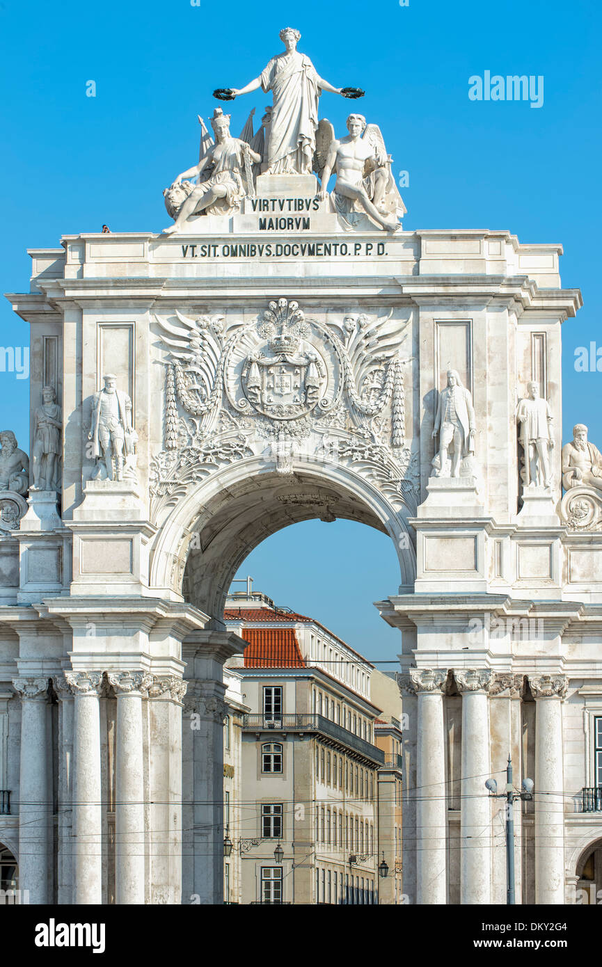 Augusta Straße Triumph Bogen, Baixa, Lissabon, Portugal Stockfoto