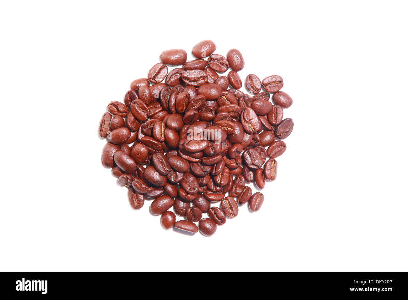 Saatgut Kaffee Heap isoliert auf weißem Hintergrund Stockfoto