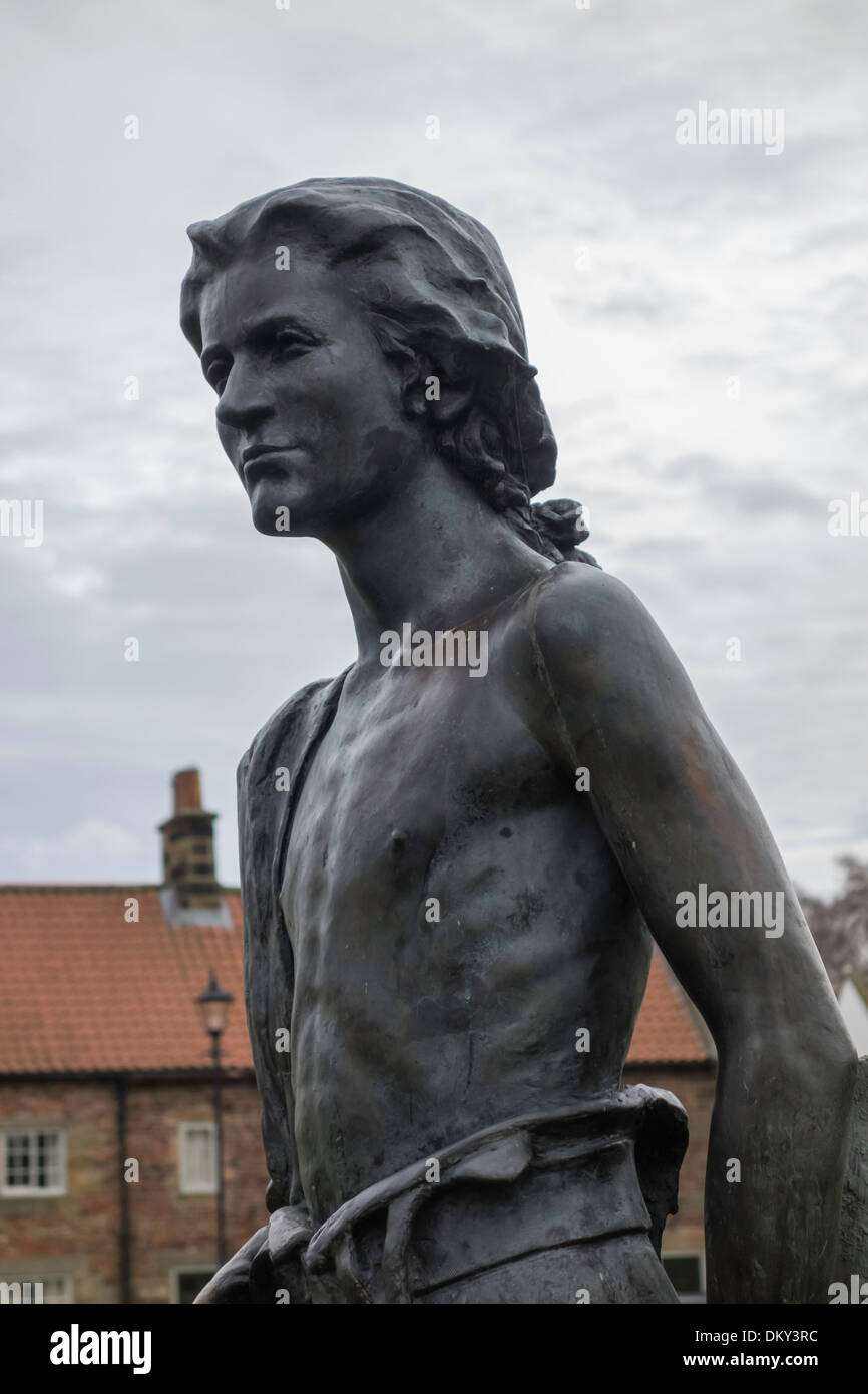 Statue des berühmten Mariner Captain James Cook als junger Mann bei Great Ayton North Yorkshire, wo er zur Schule ging Stockfoto