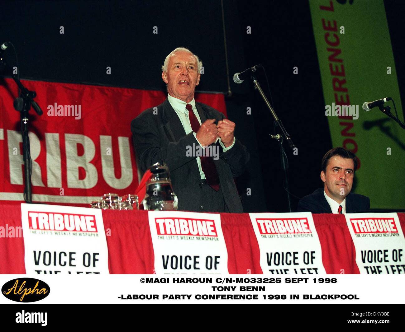 30. September 1998 - Balckpool, Großbritannien - Sept. 1998 TONY BENN besuchen die LABOUR-Partei. Konferenz 1998 IN BLACKPOOL (Kredit-Bild: © Globe Photos/ZUMAPRESS.com) Stockfoto