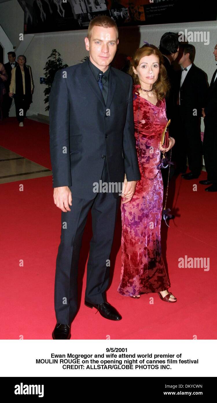 22. Mai 2001 - besuchen Sie 9/5/2001.Ewan Mcgregor und Frau Weltpremiere des MOULIN ROUGE am Abend Eröffnung der Filmfestspiele von Cannes. CREDIT: (Kredit-Bild: © Globe Photos/ZUMAPRESS.com) Stockfoto