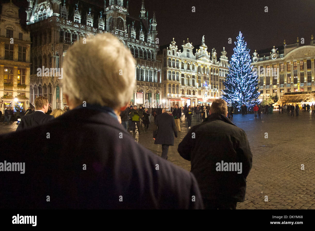 Secretary Kerry besucht den Grand Place Stockfoto