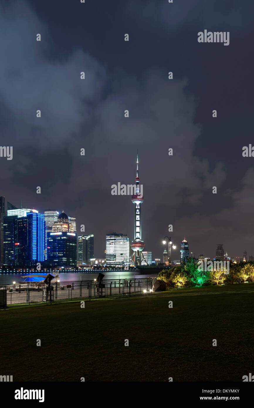 Skyline, Stadt, Nacht-Szene, Lujiazui Pudong, Shanghai, China Stockfoto