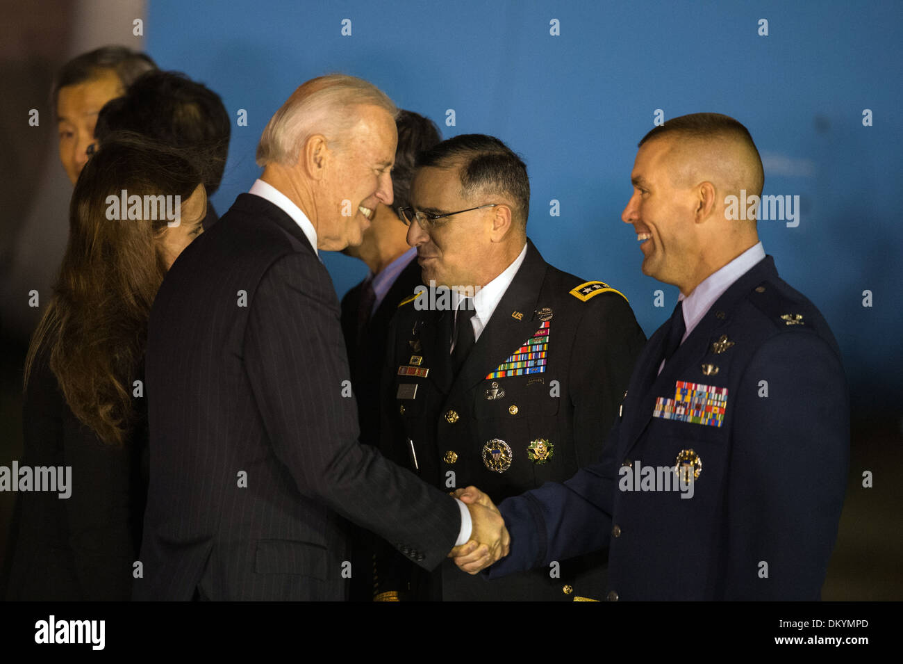 Vize-Präsident Biden kommt in der Republik Korea Stockfoto