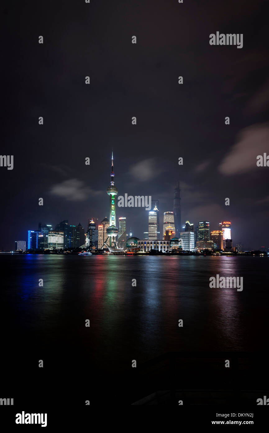 Skyline, Stadt, Nacht-Szene, Lujiazui Pudong, Shanghai, China Stockfoto