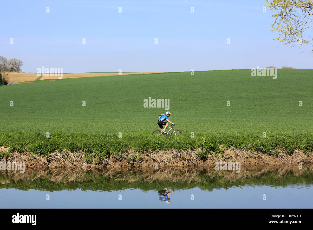 Radsportler, die auf dem Lande. Stockfoto