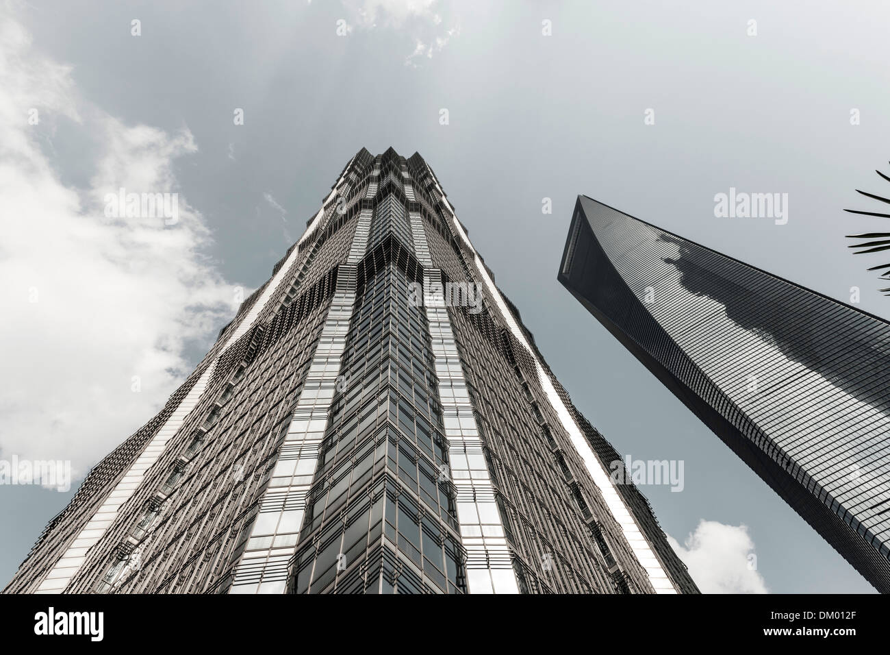 Jin Mao Tower und das Shanghai World Financial Center, SWFC, Lujiazui, Pudong, Shanghai, China Stockfoto