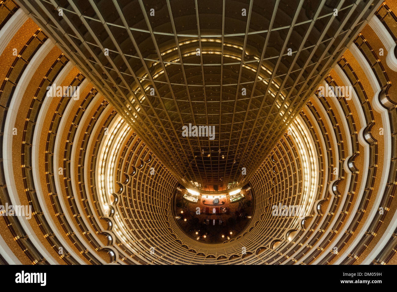 Lobby, Grand Hyatt, Jin Mao Tower, Shanghai, China Stockfoto