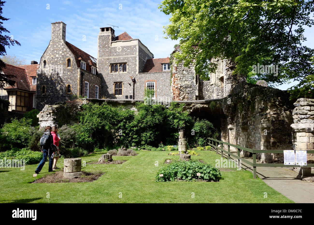 Medizinischer Kräutergarten Canterbury Kathedrale Bezirke Kent Stockfoto