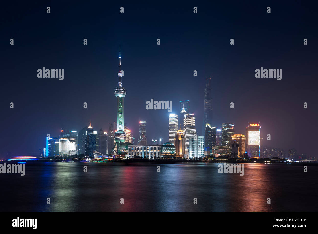 Skyline, Stadt, Nacht-Szene, Lujiazui Pudong, Shanghai, China Stockfoto