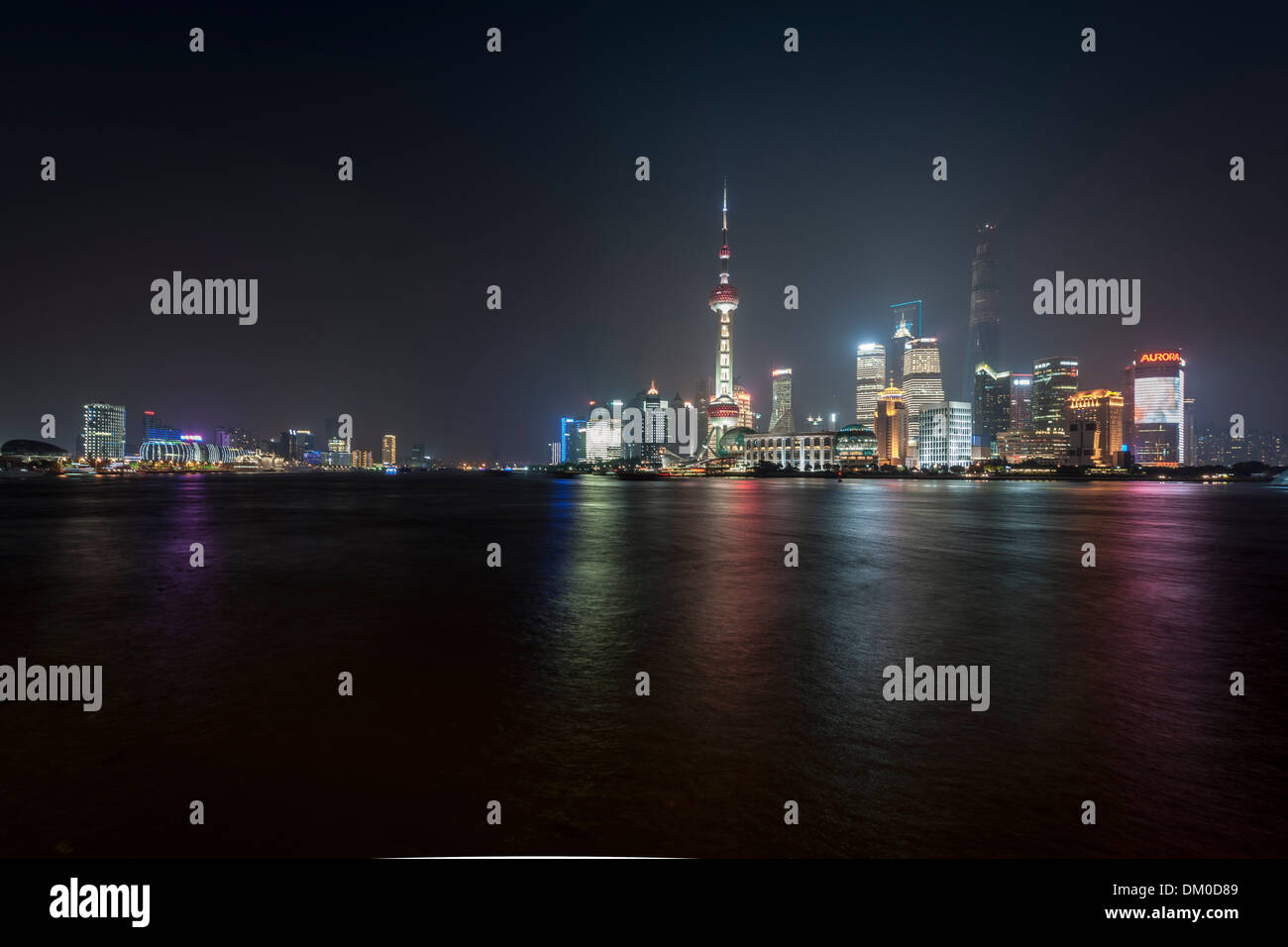 Skyline, Stadt, Nacht-Szene, Lujiazui Pudong, Shanghai, China Stockfoto