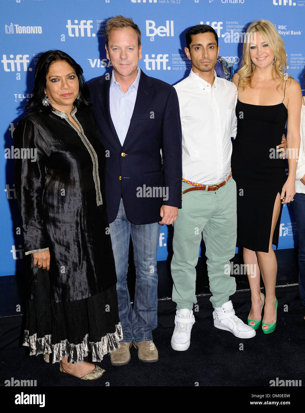 Mira Nair Kiefer Sutherland Riz Ahmed und Kate Hudson 2012 Toronto Film Festival - "nur ungern fundamentalistischen" - Fototermin Stockfoto