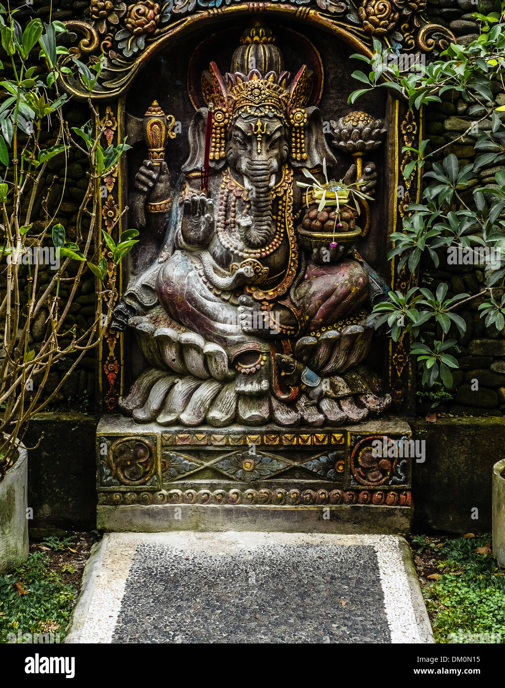 Ubud Bali, Hindu-Gott Ganesh Altar Stockfoto
