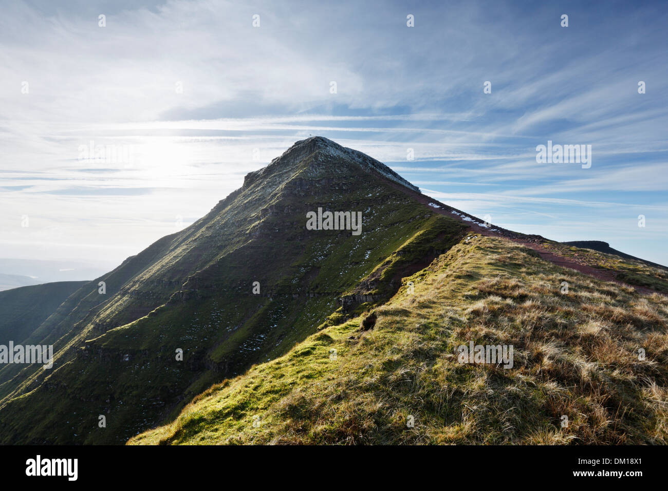 Pen y Fan Gipfel. Höchster Berg im Süden Großbritanniens. Brecon Beacons National Park. Powys. Wales. VEREINIGTES KÖNIGREICH. Stockfoto