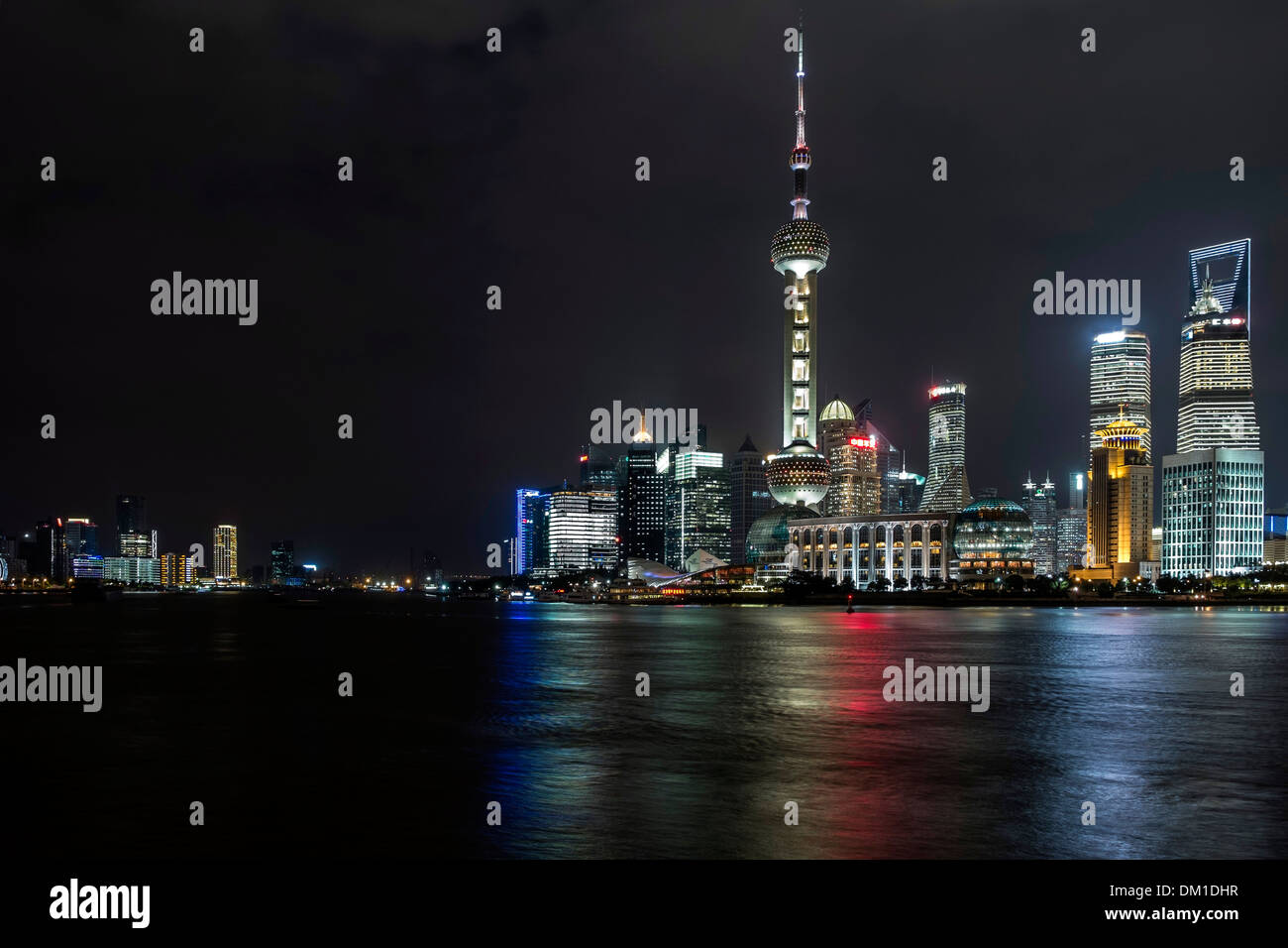 Skyline, Stadt, Nacht-Szene, Lujiazui Pudong, Shanghai, China Stockfoto
