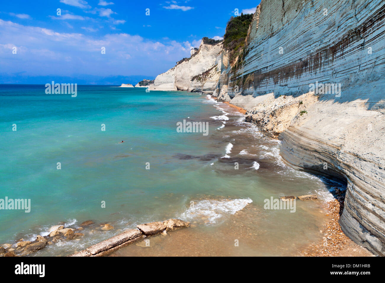 Nord-Westküste auf Korfu in Griechenland Stockfoto