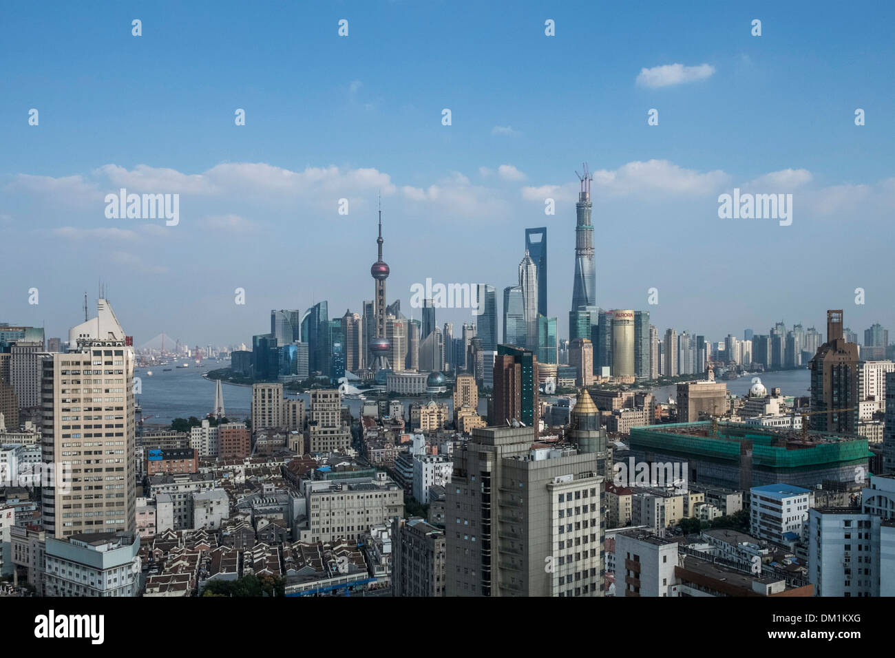 Stadtbild, Panorama, Pudong, Shanghai, China Stockfoto