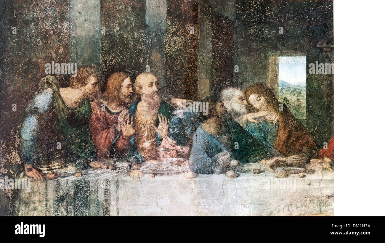 Detail der das Gemälde das letzte Abendmahl. Stockfoto