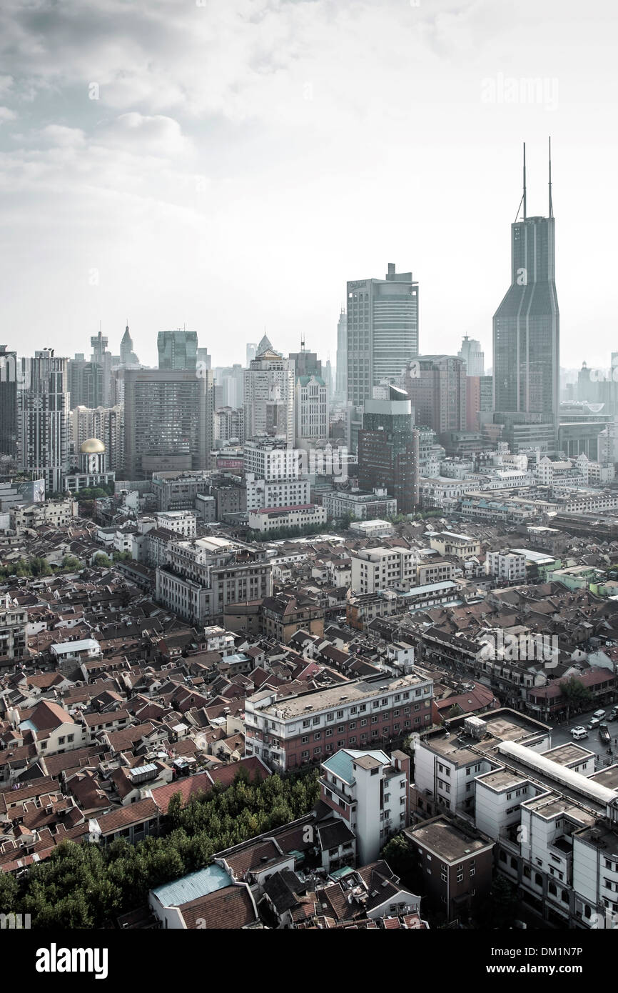 Stadtbild, Panorama, Huangpu, Puxi, Shanghai, China Stockfoto