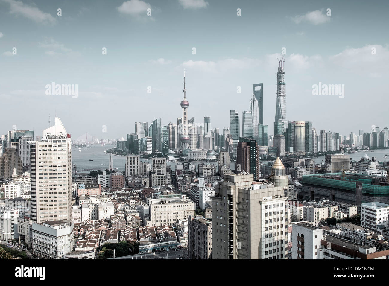 Stadtbild, Panorama, Pudong, Shanghai, China Stockfoto