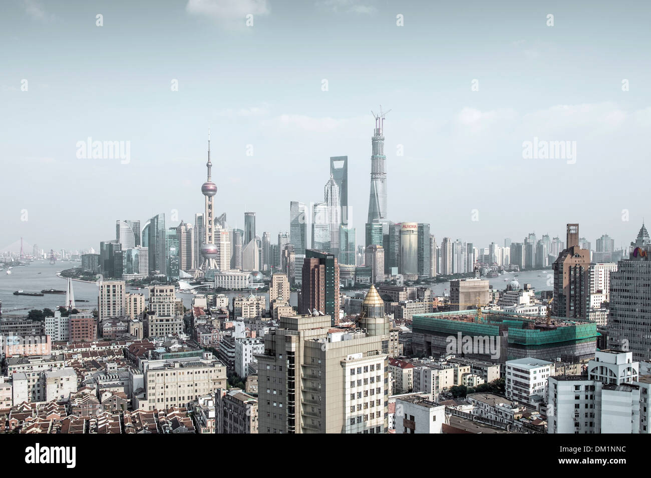 Stadtbild, Panorama, Pudong, Shanghai, China Stockfoto