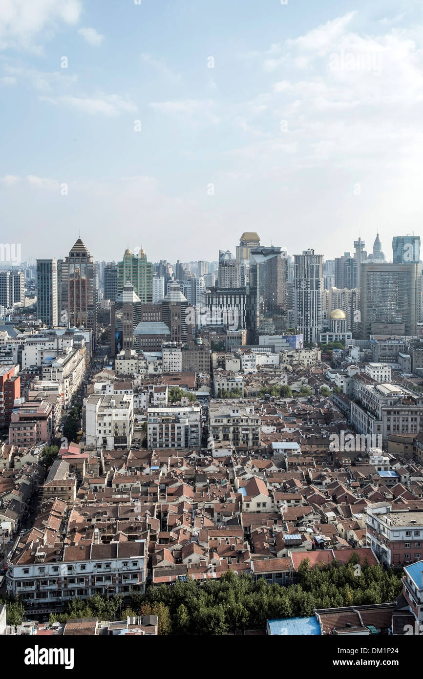Stadtbild, Panorama, Huangpu, Puxi, Shanghai, China Stockfoto