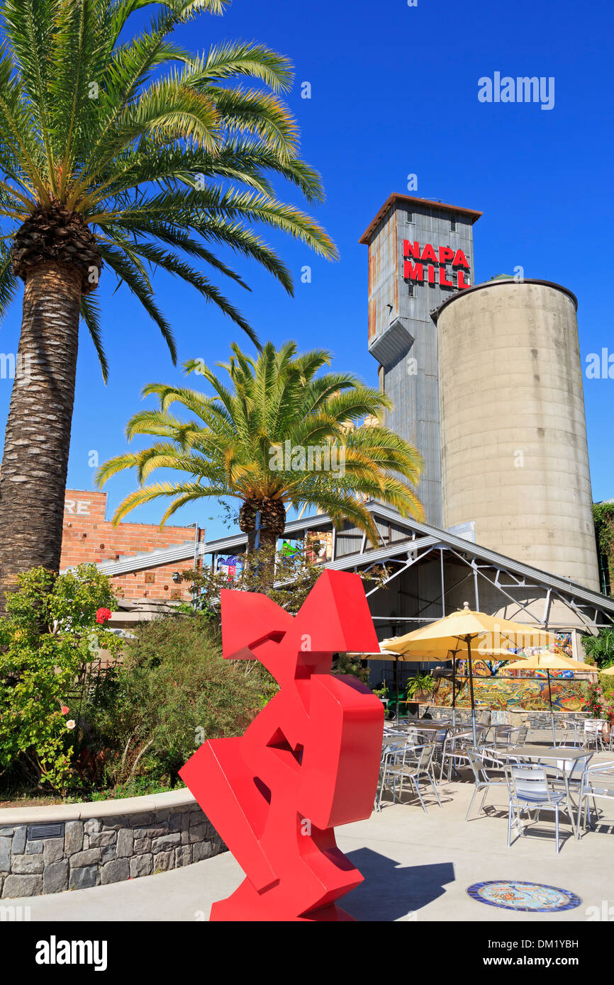 Napa-Mühle an der Riverfront, Napa Stadt Napa County, Kalifornien, USA Stockfoto