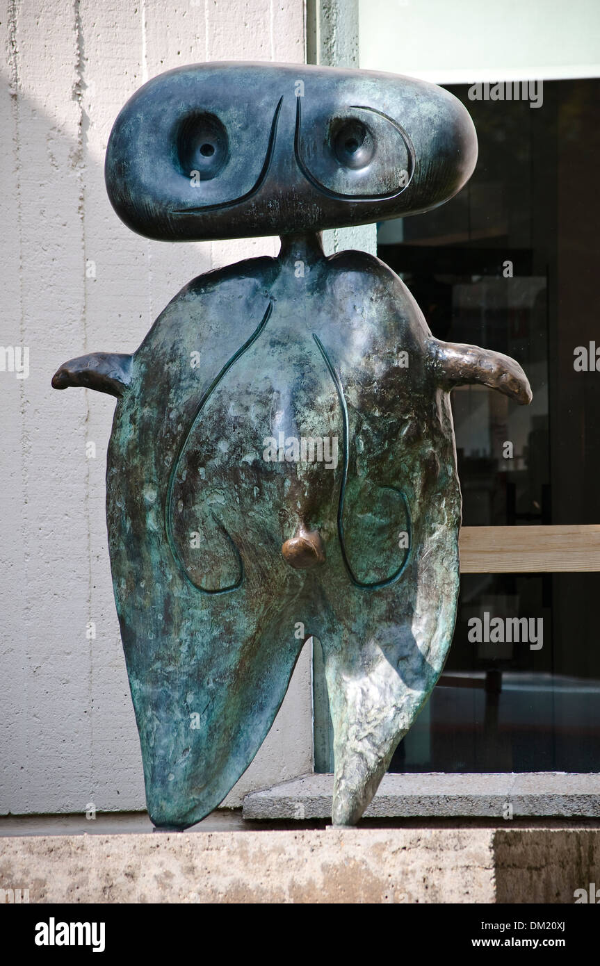 'Personnage' Skulptur, Fundacio Joan Miró - Stiftung Joan Miró, Barcelona, Katalonien, Spanien Stockfoto