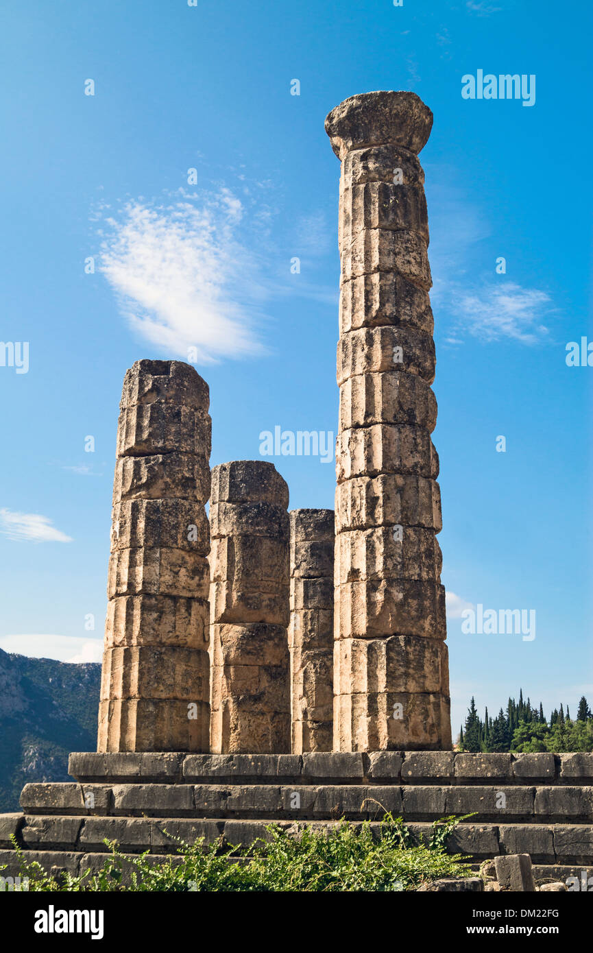 Tempel des Apollo in Delphi Oracle archäologischen Stätte in Griechenland Stockfoto