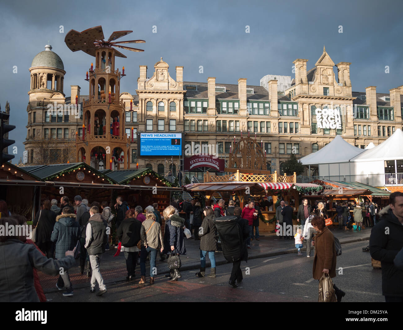 Manchester-Weihnachtsmärkte im Corn Exchange, Manchester Stockfoto