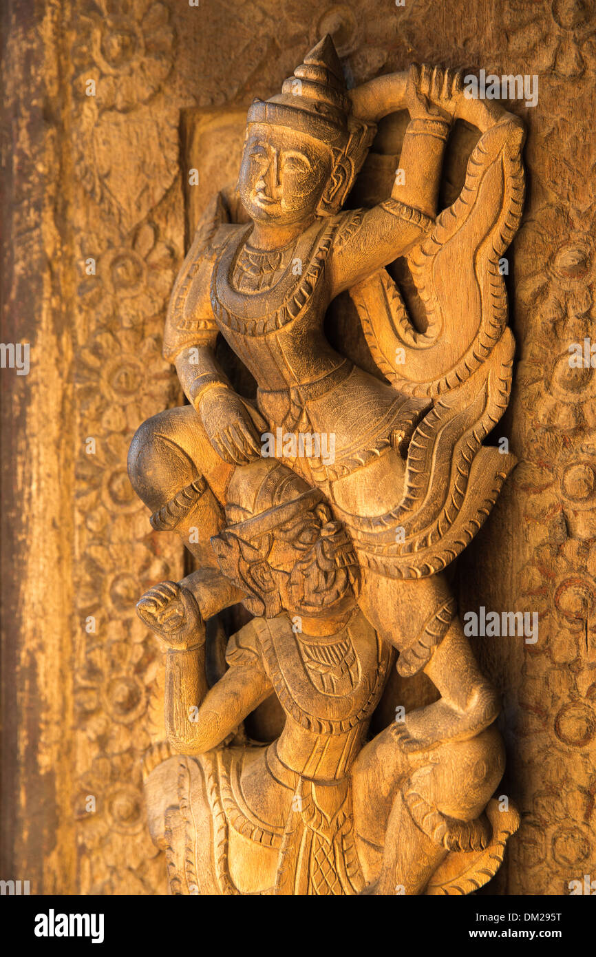 Kunst am Tempel, Manderlay, Myanmar (Burma) Stockfoto