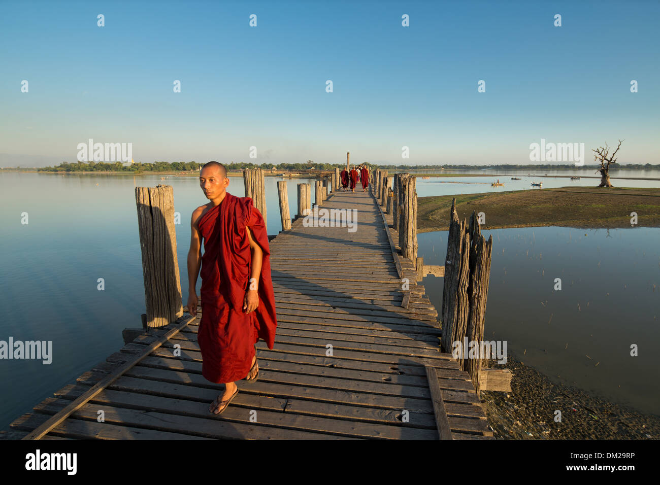 U Bein Brücke, Mandalay, Myanmar (Burma) Stockfoto