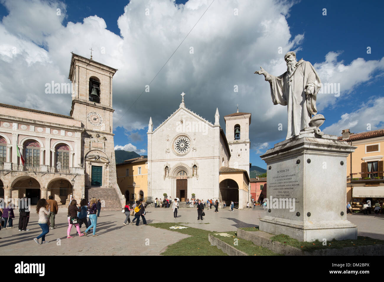 Piazza San Benedetto, Norcia, Umbrien, Italien Stockfoto