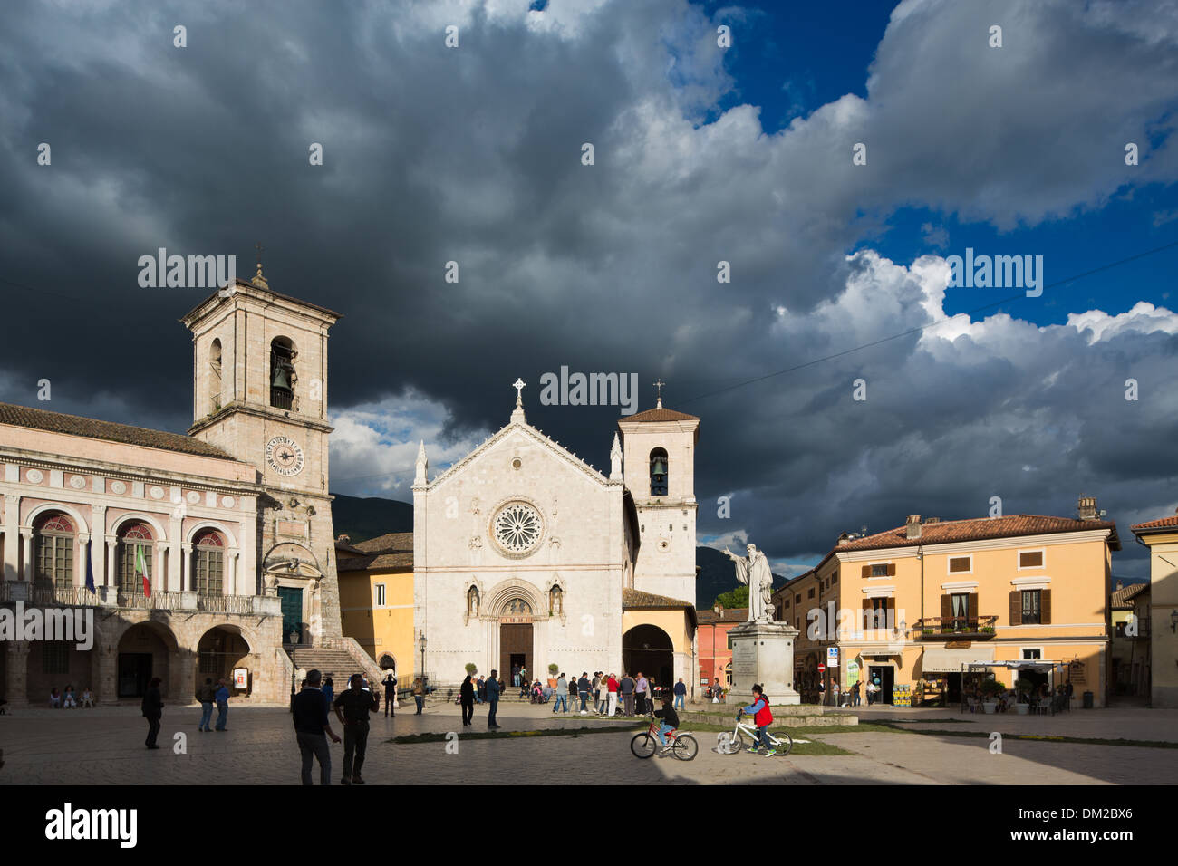 Piazza San Benedetto, Norcia, Umbrien, Italien Stockfoto