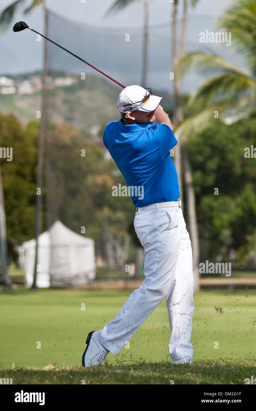 Tom Gillis am 9. Loch im Waialae. Die letzte Runde der Sony Open In Hawaii spielte im Waialae Country Club in Honolulu, Hawaii. (Kredit-Bild: © Greg Honda/Southcreek Global/ZUMApress.com) Stockfoto