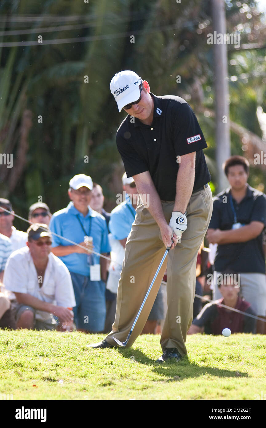 Troy Matteson am 8. Loch im Waialae.  Die letzte Runde der Sony Open In Hawaii spielte im Waialae Country Club in Honolulu, Hawaii. (Kredit-Bild: © Greg Honda/Southcreek Global/ZUMApress.com) Stockfoto