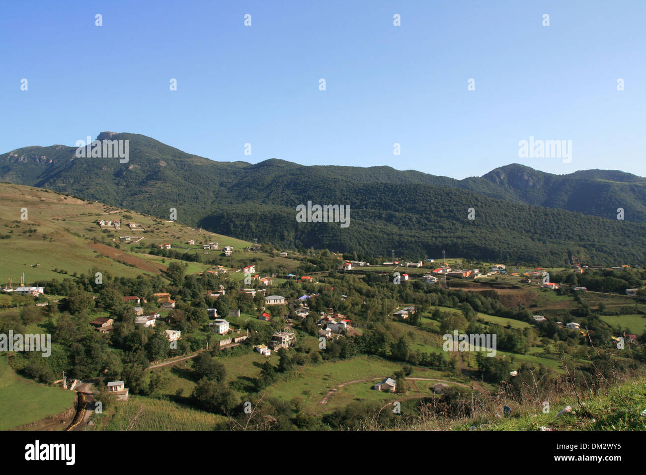 Heiran,Heyran.between Ardabil und Astara, Gilan & Azarbaijan, Landschaft des village.frontier zwischen dem Iran und Aserbaidschan. Stockfoto
