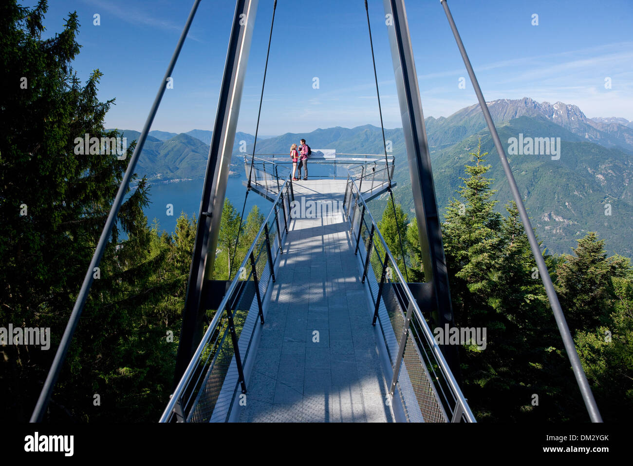 Schweiz Europa Kanton TI Tessin Südschweiz Berge Bergsee Wandern Wandern Locarno-Cardada Ansicht Stockfoto