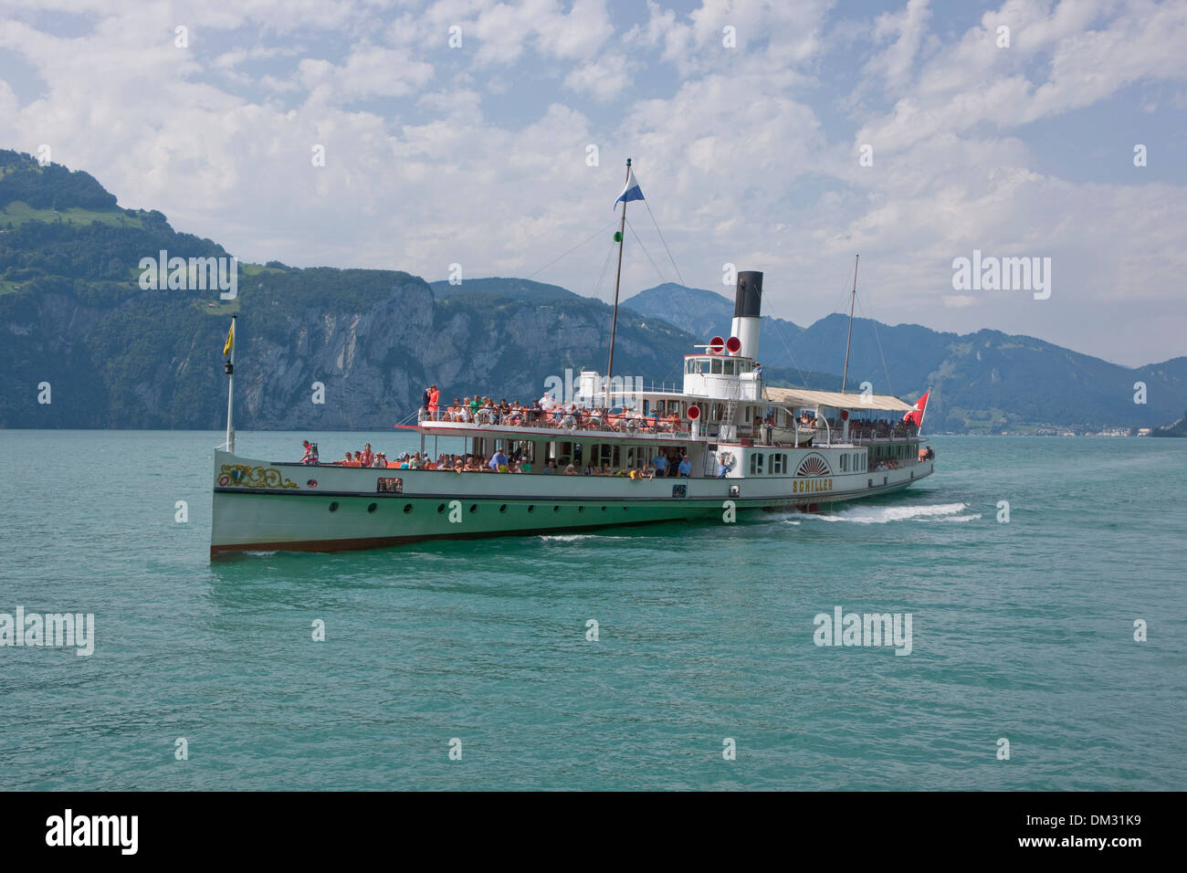Schweiz, Europa, Vierwaldstättersee, Zentralschweiz, Kanton, UR, Uri, Dampfer, Stockfoto