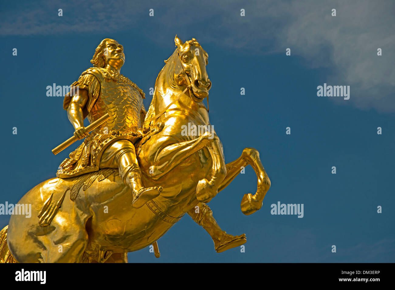 August starke Denkmal Deutsch Deutschland Dresden Europa Abbildung Freistaat Geschichte goldene Herrscher historischen König Kunst niemand Monarchie Stockfoto
