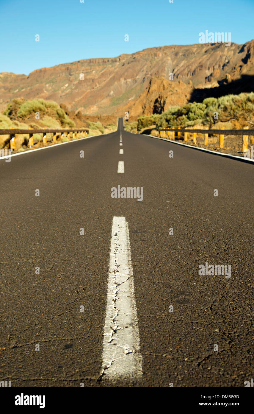 Berge Landschaft Straße Europa Rock Rock Inseln Inseln Kanarische Lava Rock Nationalpark Natur schützenden Formationsraum Spanien Stockfoto