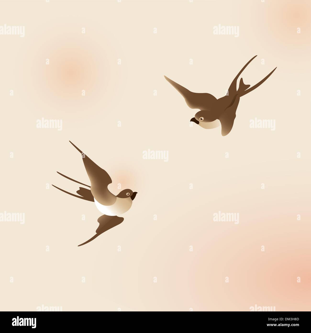 Chinesische Malerei schluckt Stock Vektor