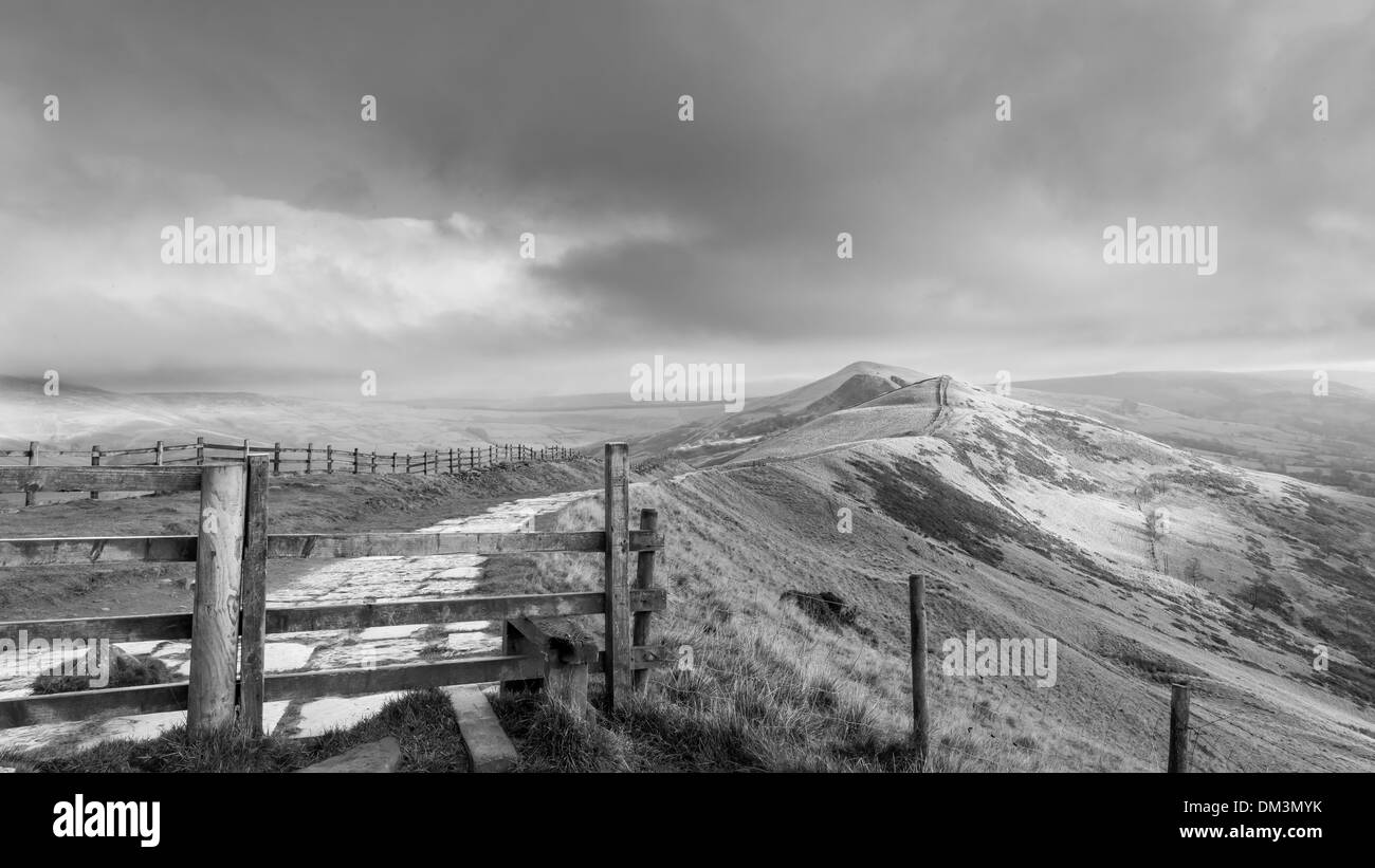 Ansichten von Mam Tor In der Hauptverkehrszeit Bezirk Derbyshire Sheffield Stockfoto