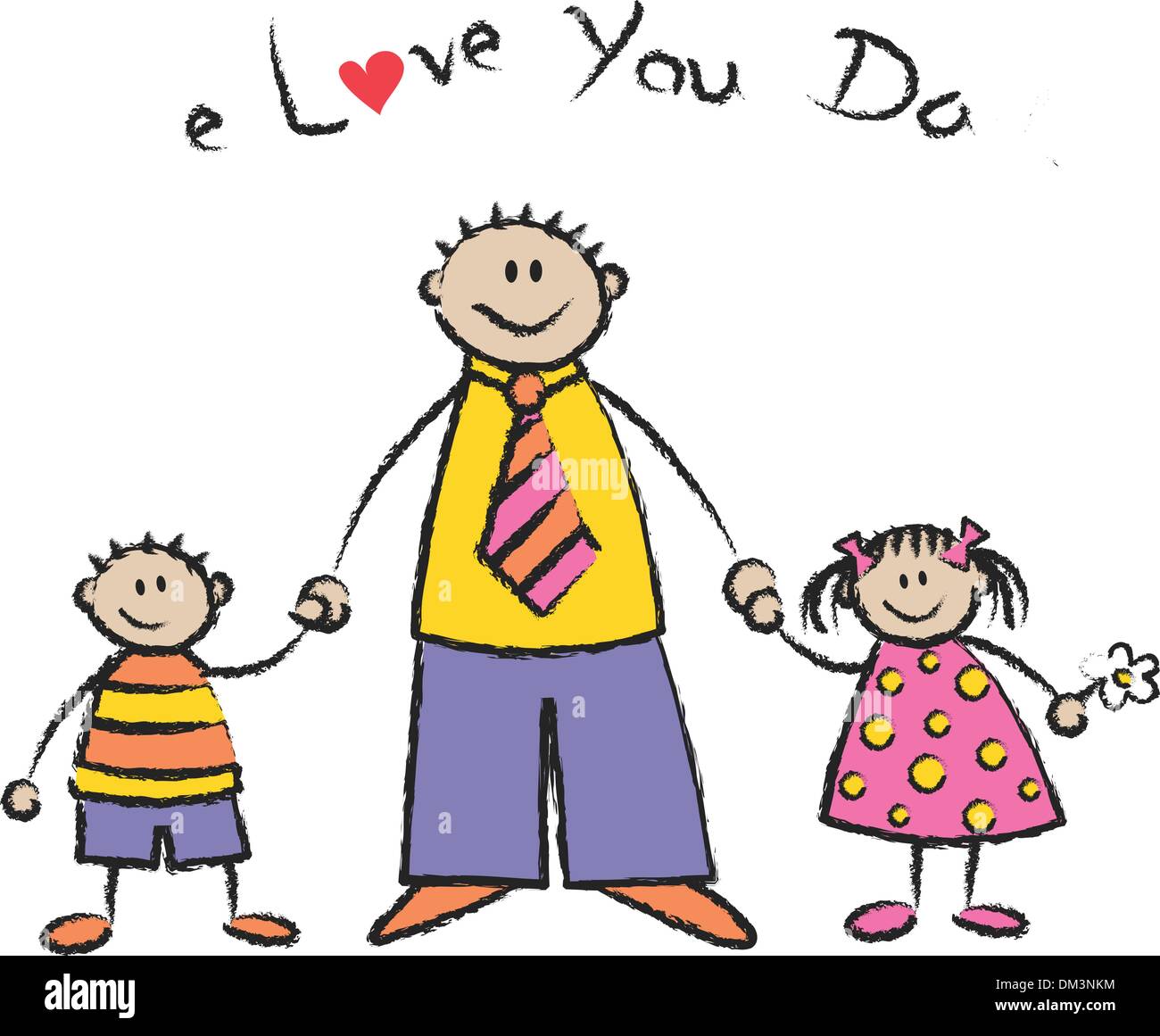 WIR Liebe SIE Papa helle Haut Ton Familie (Vektor) Stock Vektor