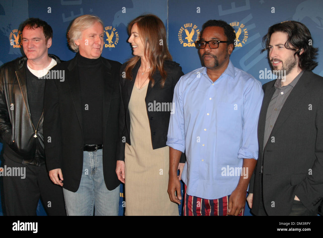 30. Januar 2010: (L-R) Quentin Tarantino, James Cameron, Kathryn Bigelow, Lee Daniels und Jason Reitman besuchen des Regisseurs Guild von Amerika Auszeichnungen erfüllen die nominierten am 30. Januar 2010 bei DGA One Theater in Hollywood, Kalifornien. Obligatorische Credit: Brandon Parry / Southcreek Global. (Kredit-Bild: © Brandon Parry/Southcreek Global/ZUMApress.com) Stockfoto