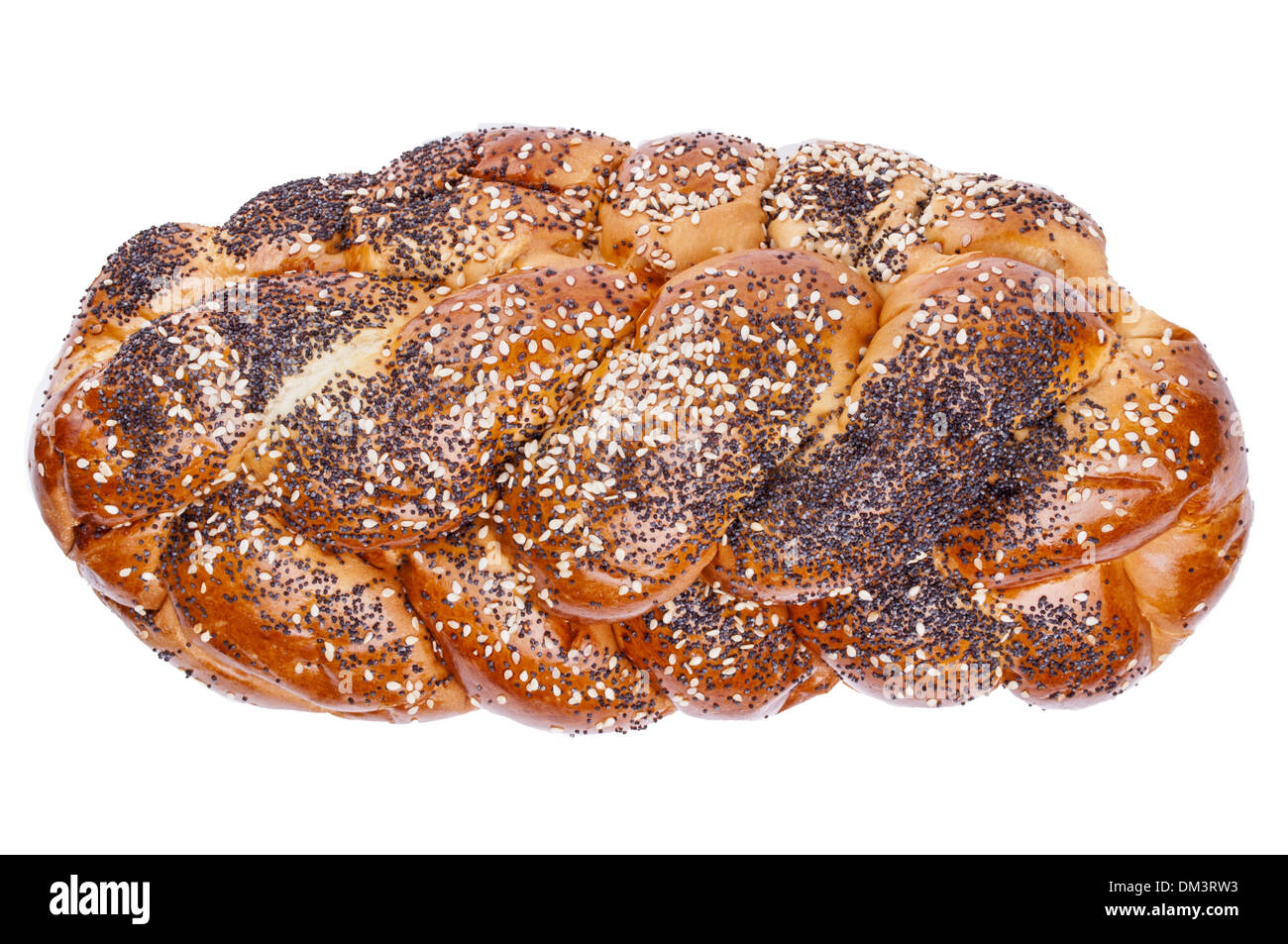 Laib Brot mit Samen isoliert auf weißem Hintergrund Stockfoto